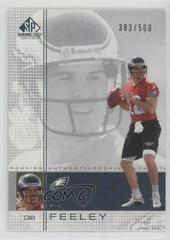 A.J. Feeley #125 Football Cards 2001 SP Game Used Prices