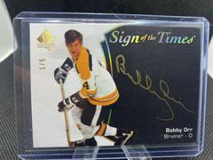 Bobby Orr [Black Gold Ink] Hockey Cards 2021 SP Authentic Sign of the Times Autographs Prices
