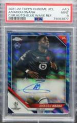 Amadou Onana [Blue Wave Refractor] Soccer Cards 2021 Topps Chrome UEFA Champions League Autographs Prices
