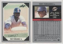 Tony Fernandez #315 Baseball Cards 1991 Leaf Prices