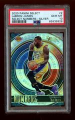 LeBron James [Silver] #2 Basketball Cards 2020 Panini Select Numbers Prices