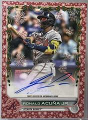 Ronald Acuna Jr. [Red Metallic] #WHA-RA Baseball Cards 2022 Topps Holiday Autographs Prices