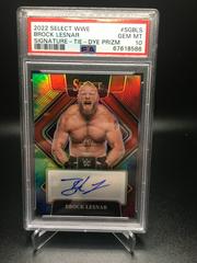 Brock Lesnar [Tie Dye Prizm] #SG-BLS Wrestling Cards 2022 Panini Select WWE Signatures Prices