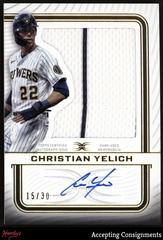 Christian Yelich #ARC-CY Baseball Cards 2023 Topps Definitive Autograph Relic Collection Prices