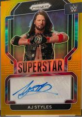 AJ Styles [Gold Prizm] #SA-AJS Wrestling Cards 2022 Panini Prizm WWE Superstar Autographs Prices