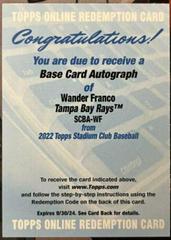 Wander Franco #SCBA-WF Baseball Cards 2022 Stadium Club Autographs Prices