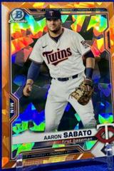 Aaron Sabato [Orange] #BDC-163 Baseball Cards 2021 Bowman Draft Sapphire Prices