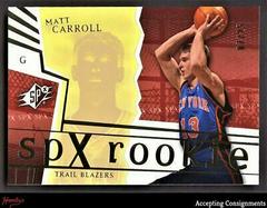 Matt Carroll [Spectrum] Basketball Cards 2003 Spx Prices