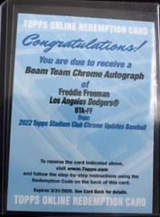 Freddie Freeman Baseball Cards 2022 Stadium Club Beam Team Autographs Prices