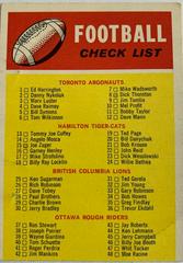 Checklist 1 115 #110 Football Cards 1970 O Pee Chee CFL Prices