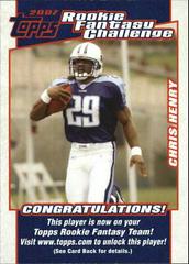 Chris Henry #8 Football Cards 2007 Topps Rookie Fantasy Challenge Prices