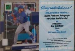 Pete Alonso [Red] Baseball Cards 2022 Topps Archives Postcards Autographs Prices