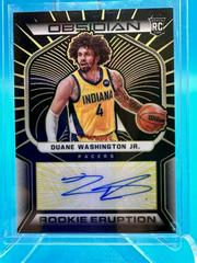 Duane Washington Jr. [Yellow] Basketball Cards 2021 Panini Obsidian Rookie Eruption Signatures Prices