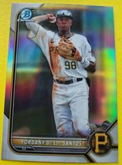 Yordany De Los Santos [Refractor] #BDC-1 Baseball Cards 2022 Bowman Draft Chrome Prices