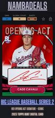 Cade Cavalli [Red] Baseball Cards 2023 Topps Big League Opening Act Autographs Prices