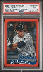 Derek Jeter, Aaron Judge [Red] #89DH-11 Baseball Cards 2023 Topps Archives 1989 Doubleheaders Prices
