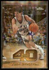 John Stockton [Refractor] #T25 Basketball Cards 1997 Topps Chrome Topps 40 Prices