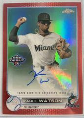 Kahlil Watson [Autograph Red Refractor] #PDC-104 Baseball Cards 2022 Topps Pro Debut Chrome Prices