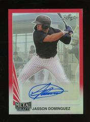 Jasson Dominguez [Red Rainbow] #BA-JD1 Baseball Cards 2020 Leaf Metal Draft Autographs Prices