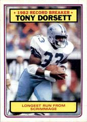 Tony Dorsett [Record Breaker] Football Cards 1983 Topps Prices