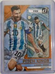 Lionel Messi [Orange] Soccer Cards 2022 Panini Donruss Pitch Kings Prices
