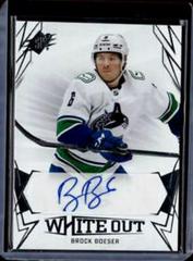 Brock Boeser Hockey Cards 2022 SPx White Out Autographs Prices