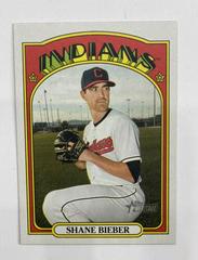 Shane Bieber [Color Swap] Baseball Cards 2021 Topps Heritage Prices