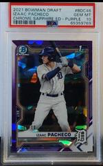 Izaac Pacheco [Purple] #BDC-46 Baseball Cards 2021 Bowman Draft Sapphire Prices