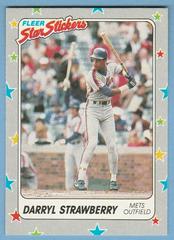 Darryl Strawberry #106 Baseball Cards 1988 Fleer Star Stickers Prices