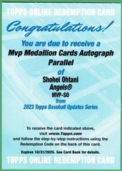 Shohei Ohtani [Autograph] #MVP-SO Baseball Cards 2023 Topps Update MVP Medallion Prices