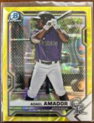 Adael Amador [Yellow Lava Refractor] #BDC-195 Baseball Cards 2021 Bowman Draft Chrome Prices