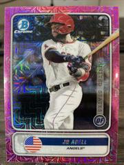 Jo Adell [Pink Refractor Mega Box Mojo] Baseball Cards 2020 Bowman Chrome Spanning the Globe Prices