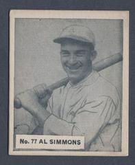 Al Simmons #77 Baseball Cards 1936 World Wide Gum Prices