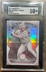 Wyatt Langford [Pearl] #BDC-106 Baseball Cards 2023 Bowman Draft Chrome Prices