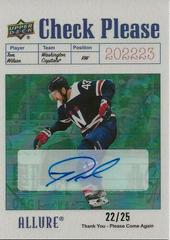 Tom Wilson [Autograph] Hockey Cards 2022 Upper Deck Allure Check Please Prices