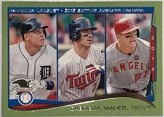 Joe Mauer, Miguel Cabrera, Mike Trout [Green] #103 Baseball Cards 2014 Topps Prices