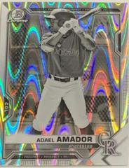 Adael Amador [Black & White RayWave Refractor] #BDC-195 Baseball Cards 2021 Bowman Draft Chrome Prices