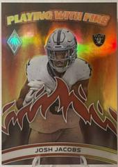 Josh Jacobs [Red] #PWF-4 Football Cards 2023 Panini Phoenix Playing with Fire Prices
