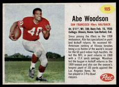 Abe Woodson [Hand Cut] #105 Football Cards 1962 Post Cereal Prices
