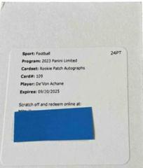 De'Von Achane [Rookie Patch Autograph] #109 Football Cards 2023 Panini Limited Prices