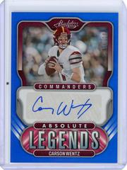 Carson Wentz [Blue] Football Cards 2022 Panini Absolute Legends Signatures Prices