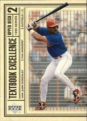 Juan Gonzalez #T28 Baseball Cards 1999 Upper Deck Textbook Excellence Prices
