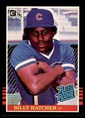 Billy Hatcher #41 Baseball Cards 1985 Donruss Prices