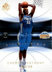 Carmelo Anthony [Limited] Basketball Cards 2004 SP Authentic Prices