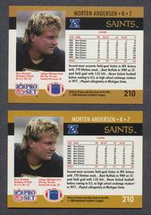 Morten Andersen [Name and Card # in White] Football Cards 1990 Pro Set Prices