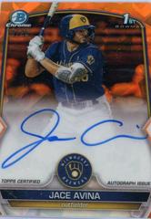 Jace Avina [Orange] #BSPA-JA Baseball Cards 2023 Bowman Chrome Sapphire Autographs Prices