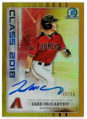 Jake McCarthy [Gold Refractor] #JM Baseball Cards 2018 Bowman Draft Class of 2018 Autograph Prices