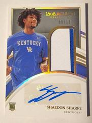Shaedon Sharpe [Patch Autograph Gold] #24 Basketball Cards 2022 Panini Immaculate Collection Collegiate Prices