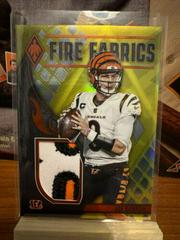 Joe Burrow [Prime Yellow] #FIRE-2 Football Cards 2023 Panini Phoenix Fire Fabrics Prices