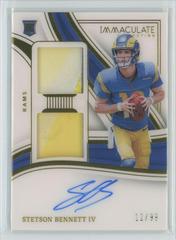 Stetson Bennett IV #26 Football Cards 2023 Panini Immaculate Signature Patch Rookie Prices